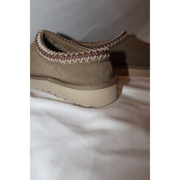 UGG WOMEN'S US 6 SUEDE SHEARLING LINED TASMAN SLIPPERS ANTELOPE TAN NWOB - Picture 3 of 7